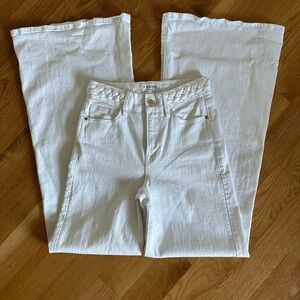 FRAME WHITE HIGH RISE LE PALAZZO JEANS 26